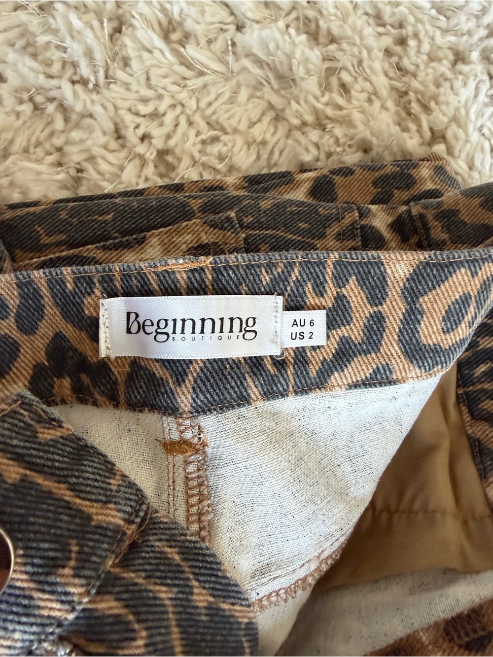 Beginning Boutique Brown and Black Leopard Print Jeans - Picture 4 of 5